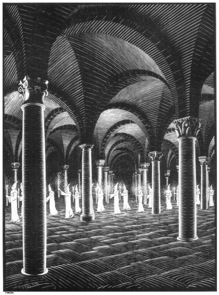 Procession In Crypt M C Escher WikiArt Org Encyclopedia Of Visual Arts