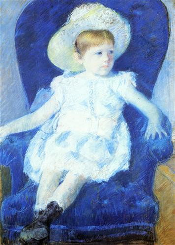 Elsie in a Blue Chair - Mary Cassatt