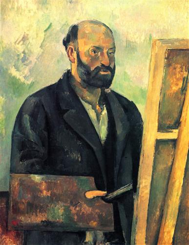 Self-Portrait with Palette - Paul Cezanne