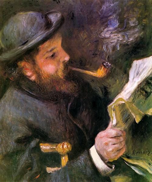 Claude Monet Reading - Renoir Pierre-Auguste