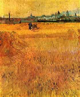 Arles Vista desde los campos de trigo, Vincent van Gogh