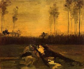 Paisaje en la oscuridad, Vincent van Gogh