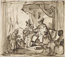 Servant Presenting Saul S Crown to David - Carel Fabritius