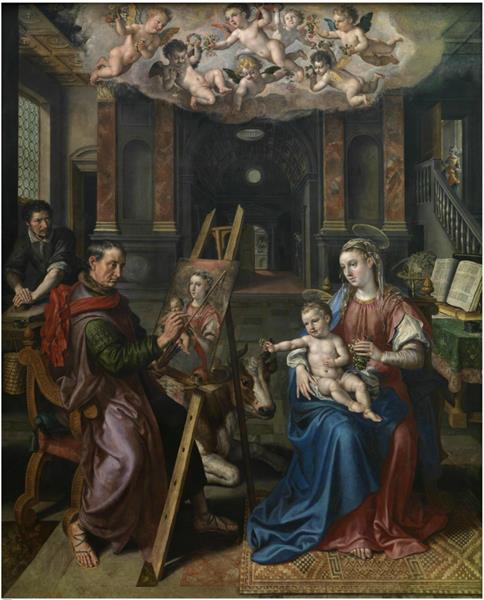 Saint Luke Painting the Madonna, 1602 - Мартен де Вос