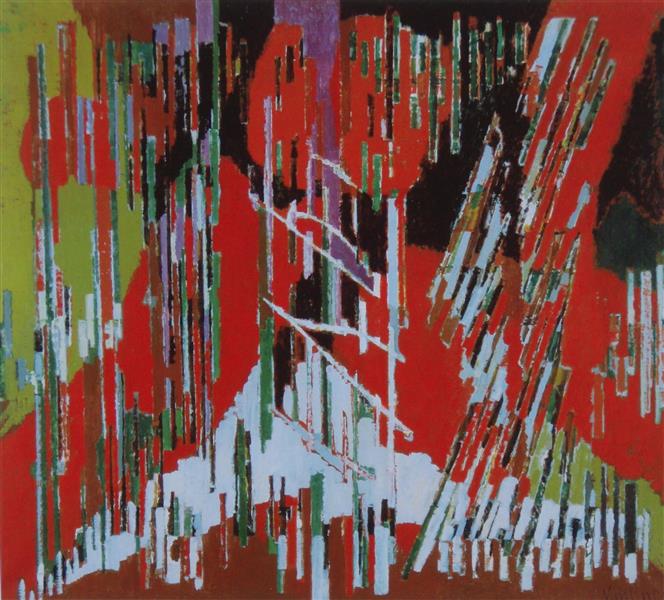 Grande Composition Rouge, 1957 - Louis Van Lint