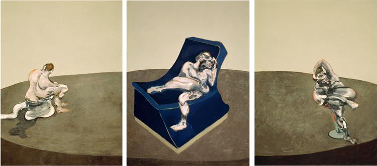 Три фигуры  в комнате, левая панель, 1964 - Френсис Бэкон