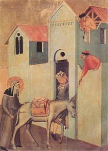 Beata Umiltà Transports Bricks to the Monastery - Pietro Lorenzetti