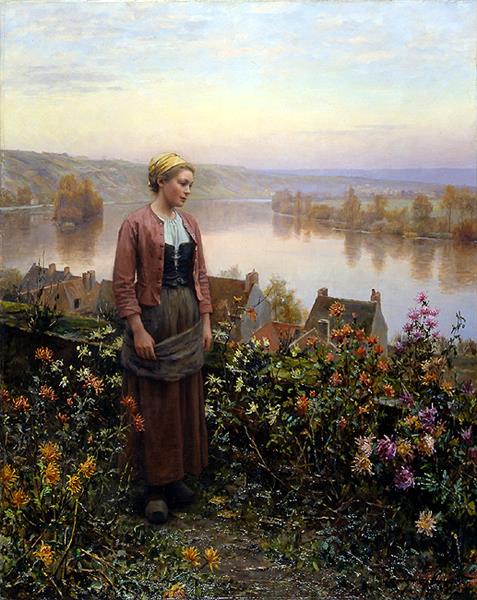 Maria on the Terrace Rolleboise, 1895 - Daniel Ridgway Knight