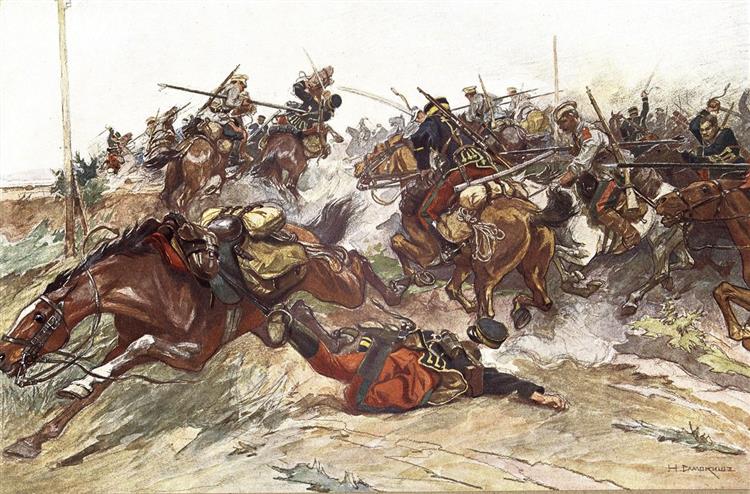 The battle of Wafangow, 1904 - Mykola Samokysh
