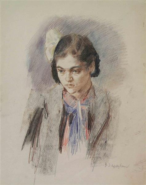 Портрет дівчини, c.1950 - Віктор Зарецький