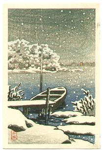 Boat on a Snowy Day - Hasui Kawase