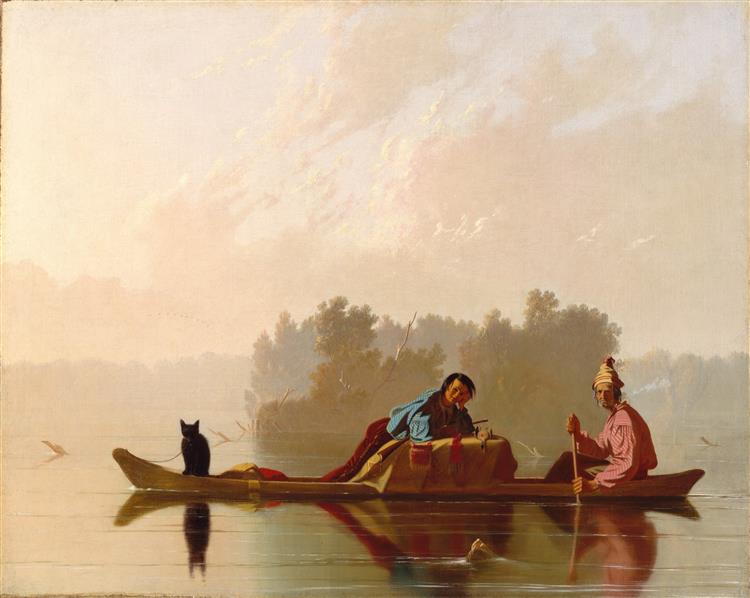 Fur Traders Descending the Missouri, 1845 - Джордж Калеб Бингем