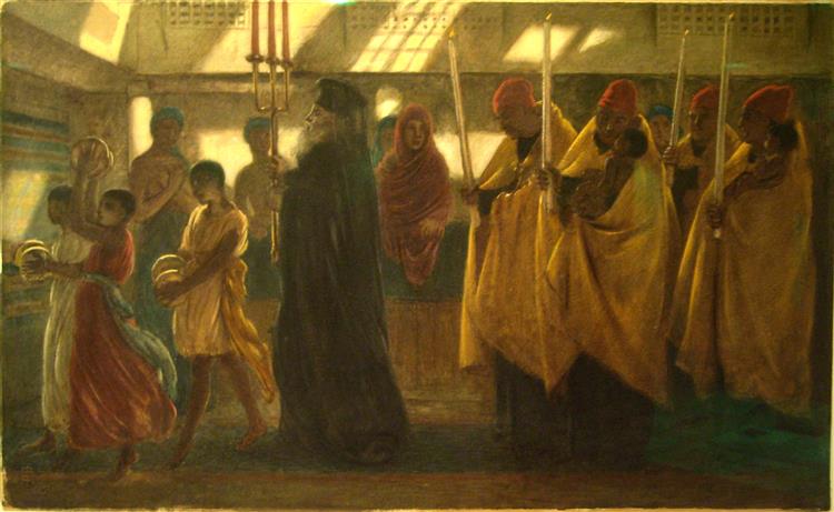 Coptic Baptismal Procession, 1865 - Simeon Solomon