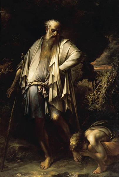 Diogenes Casting Away His Cup, 1650 - Сальватор Роза