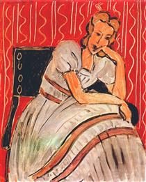 Gray Dress with Violet Stripes - Henri Matisse