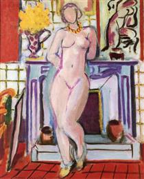 Nude Standing in Front of the Fireplace - Henri Matisse