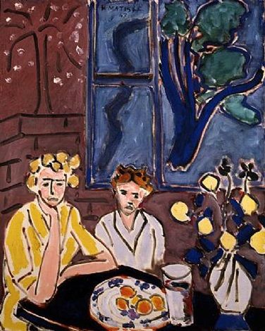 Дві дівчини, блакитне вікно, 1947 - Анрі Матісс