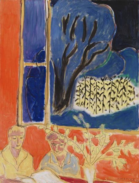 Two Young Girls in a Coral Interior, Blue Garden, 1947 - Henri Matisse