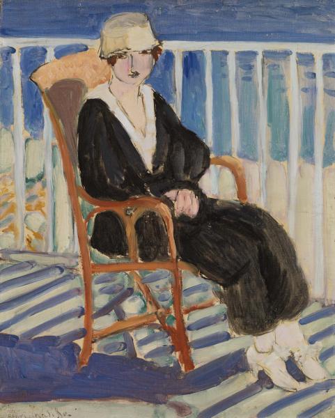 Молода дівчина на балконі над океаном, 1918 - Анрі Матісс