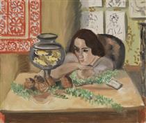 Young Woman Before An Aquarium - Henri Matisse