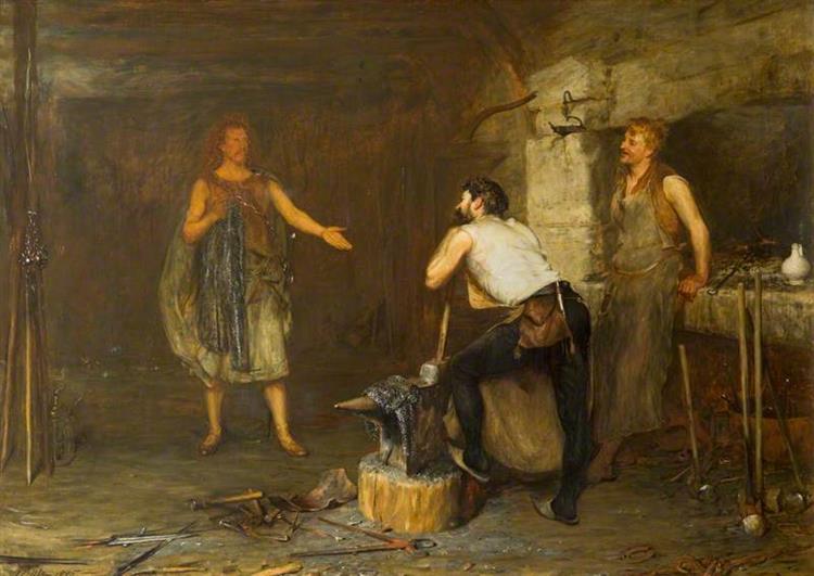 Scene in the Hal of the Wynd's Smithy (from 'The Fair Maid of Perth' by Sir Walter Scott), 1875 - John Pettie