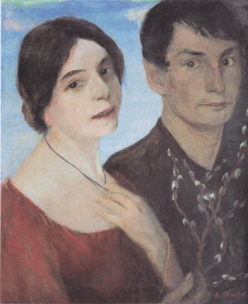 Liebesfrühling Ii (doppelbildnis Maschka Und Otto Mueller), 1903 - Отто Мюллер