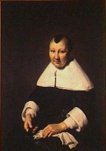 Portrait of Agatha Van Hoorn, Wife of Haarlem Mayor Cornelis Guldewagen - Cornelis van Noorde