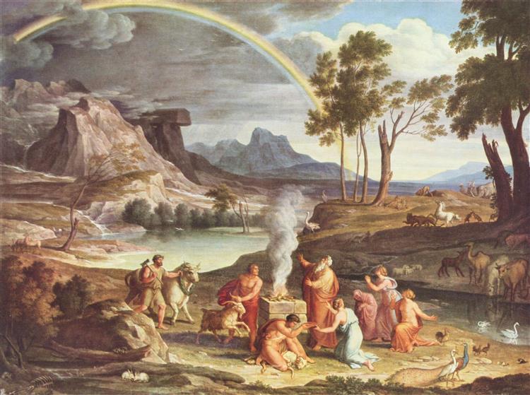 Landschaft Mit Dem Dankopfer Noahs, 1803 - Йозеф Антон Кох