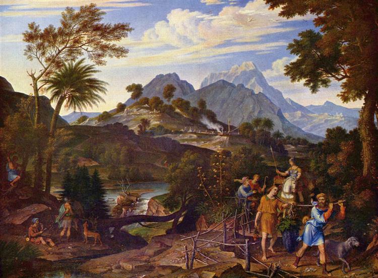Landschaft Mit Den Kundschaftern Aus Dem Gelobten Lande, 1816 - Joseph Anton Koch