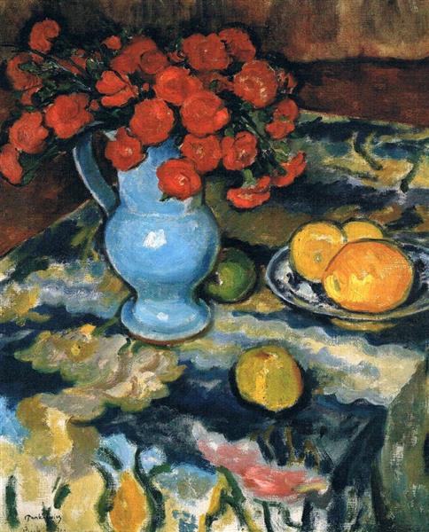 Still Life With Blue Vase, 1910 - 1909 - Юзеф Панкевич