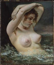 Die Frau in den Wellen - Gustave Courbet