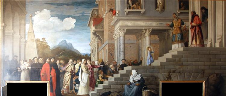 Presentation of the Virgin at the Temple, 1539 - Ticiano Vecellio