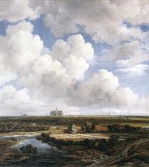 Vue de Haarlem avec des champs de blanchiment - Jacob van Ruisdael