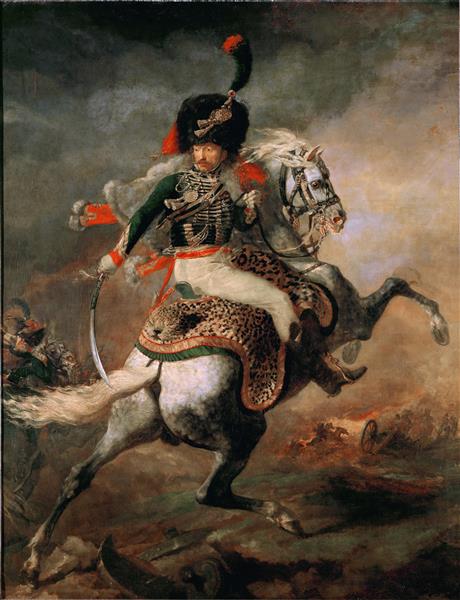Офицер конных егерей императорской гвардии, идущий в атаку, 1812 - Теодор  Жерико - WikiArt.org