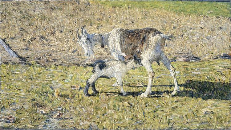 Goat with Her Young, 1890 - Giovanni Segantini