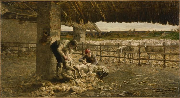 The Sheepshearing - Giovanni Segantini