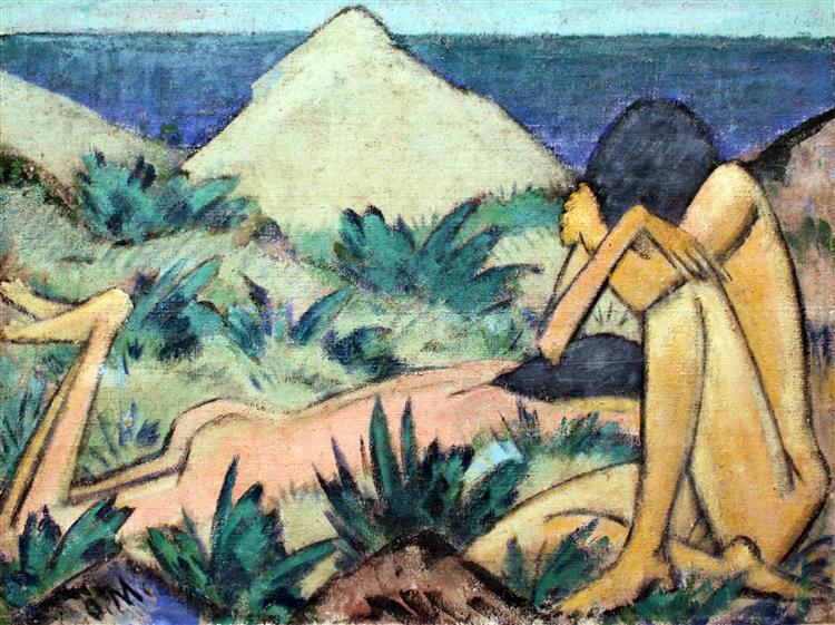Nudes in the Dunes, 1919 - Отто Мюллер