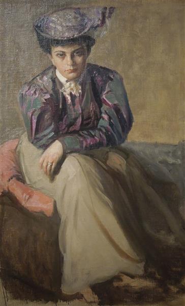 Portrait of Zofia Cybulska Née Sokołowska, 1903 - Leon Wyczółkowski