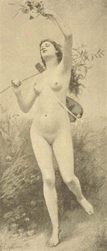 Cigale, Nude Art - Alexandre-Jacques Chantron