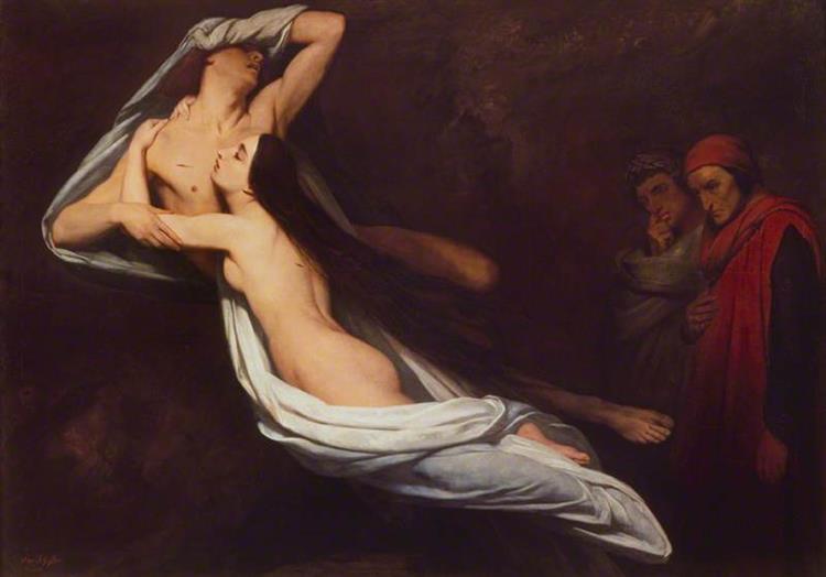 Les Ombres de Francesca da Rimini et de Paolo Malatesta apparaissent à Dante et à Virgile, 1835 - Ary Scheffer