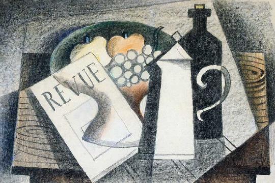 Cubist Still Life with Revue Magazine, c.1930 - János Kmetty