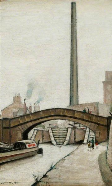Canal Bridge, 1944 - Lawrence Stephen Lowry