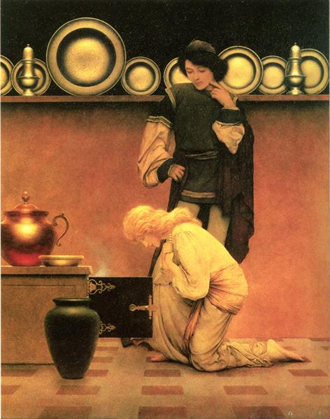 Lady Violetta and the Knave Examine the Tarts, 1925 - Максфілд Перріш