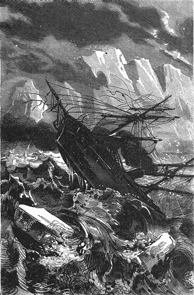 a Ship in a Hurricane. - Édouard Riou