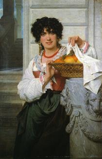 Pisan Girl with Basket of Oranges and Lemons - Pierre-Auguste Cot