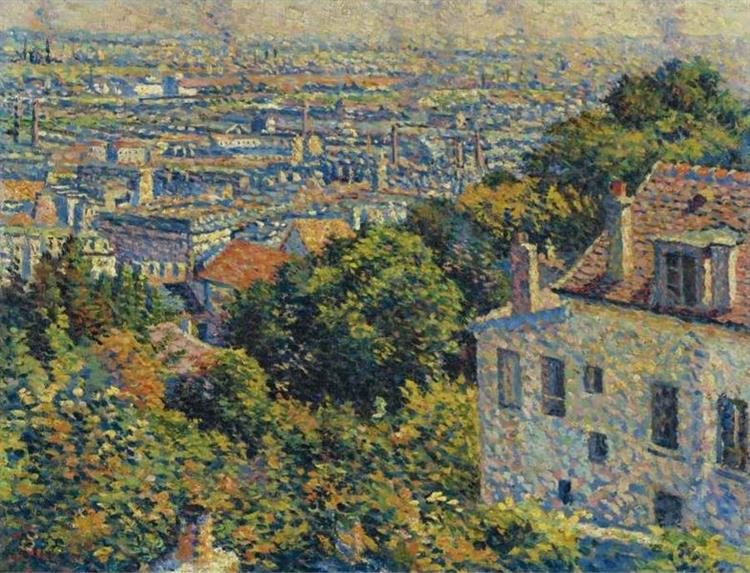 Montmartre, de la rue Cortot, vue vers Saint-Denis, c.1900 - Максимильен Люс