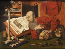 St. Jerome in His Study - Marinus van Reymerswaele