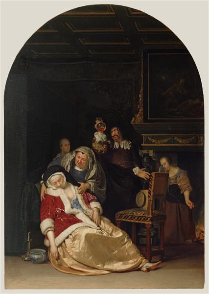 The Doctor's Visit, 1667 - Франц ван Мирис