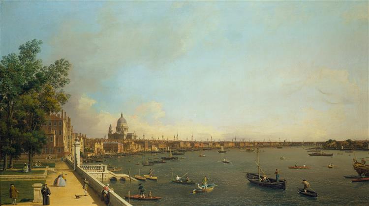 The Thames from Somerset House Terrace towards the City, c.1750 - 1751 - Giovanni Antonio Canal