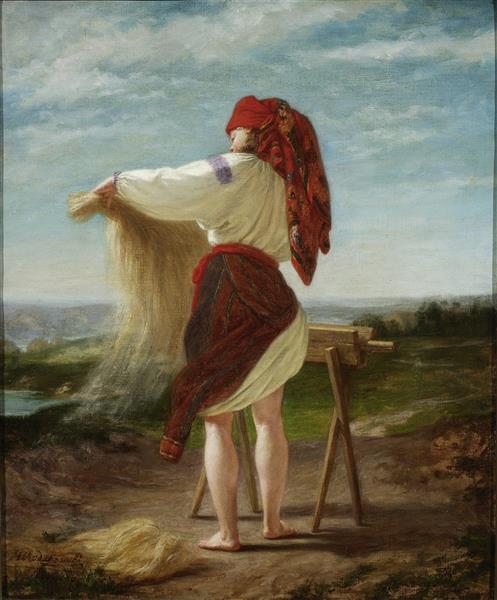 A Peasant Who Fawns with Flax, 1859 - Henryk Rodakowski